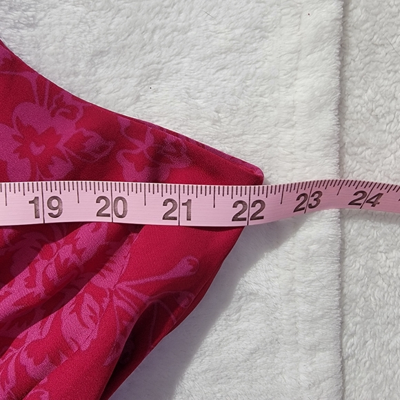 Express Sleeveless Front Tie Wide Leg Jumpsuit Magenta Purple Floral XL - Picture 10 of 11